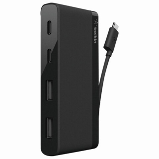 Хаб Belkin Type-C, 4 порта (2*USB 3.0), черный, F4U090btBLK