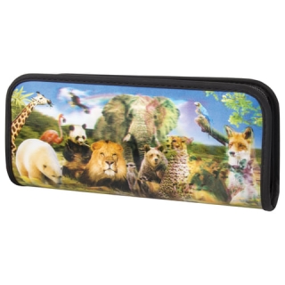 Пенал-косметичка Brauberg, с эффектом 3D, пластик, Зоопарк, 22х10х5 см, 227302