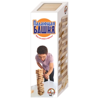 Игра настольная Башня Падающая башня, неокрашенные деревянные блоки, 10 КОРОЛЕВСТВО, 1506