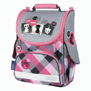 Ранец Tiger Family (Тайгер), для начальной школы, Nature Quest, девочка, Котята, 35х31х19 см, TGNQ-023A