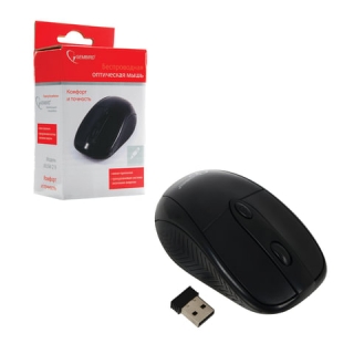 Мышь беспроводная Gembird MUSW-219, 3 кнопки + 1 колесо-кнопка, оптическая, черная