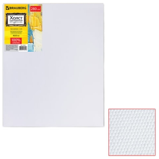 Холст на подрамнике Brauberg Art Debut, 40х50 см, грунтованный, 100% хлопок, мелкое зерно, 191024