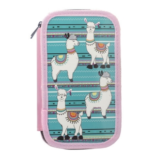 Пенал без наполнения Юнландия, 3 отделения, ламинированный картон, тканевый торец, 20х11см, Ламы, 228111