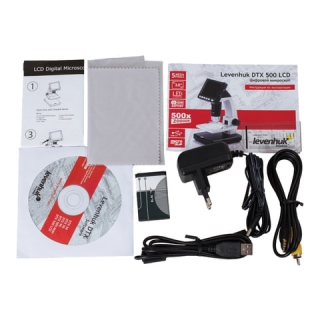 Микроскоп цифровой Levenhuk DTX 500 LCD, 20-500 кратный, 3,5 ЖК-монитор, камера 5 Мп, microSD, 61024