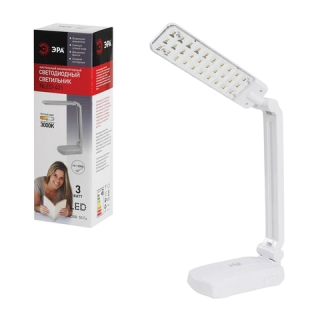 Светильник настольный ЭРА NLED-421, на подставке, Светодиодный, Аккумуляторный, 3 Вт, белый, NLED-421-3W-W