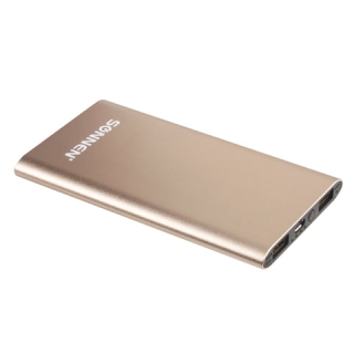 Аккумулятор внешний Sonnen Powerbank V311, 4000 mAh, литий-полимерный, золотистый, алюминиевый корпус, 262750