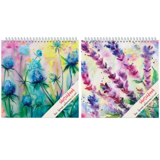 Скетчбук ПОЛИНОМ, акварельная белая бумага 200 г/м2, ГОЗНАК, 280х280 мм, 20 л., гребень, твердая подложка, 2629