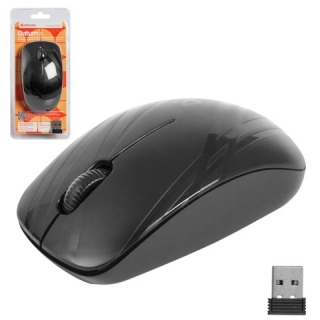 Мышь беспроводная Defender Datum MM-035 B, 2 кнопки + 1 колесо-кнопка, лазерная, черная, 52035