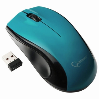 Мышь беспроводная Gembird MUSW-320-B, 2 кнопки + 1 колесо-кнопка, бирюзовая