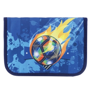 Пенал Tiger Family (Тайгер), с наполнением, 1 отделение, откидная планка, 23 предмета, Футбольный мяч, 20х14х4 см, TGNQ-033C1