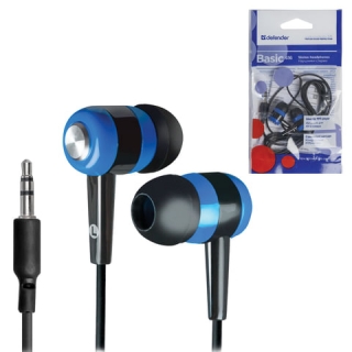 Наушники Defender Basic 616, проводные, 1,1 м, стерео, вкладыши, черные, 63616