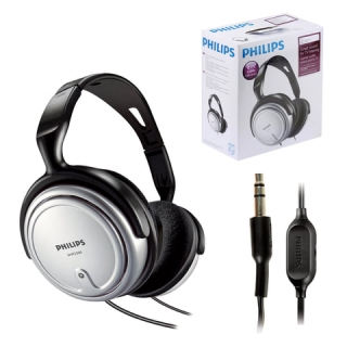 Наушники PHILIPS SHP2500/10, проводные, 6 м, стерео, полноразмерные c оголовьем, с амбушюрами, регулировка громкости