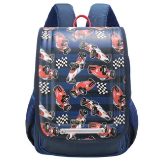Ранец Grizzly школьный, анатомическая спинка, для мальчиков, Автогонки, 26х35х15 см, RA-976-3/1
