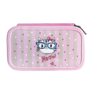 Пенал Юнландия, 3 отделения, ламинированный картон, тканевый торец, 20х11 см, Meow, 228112