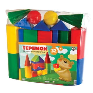 Конструктор пластиковый Теремок, 27 элементов, в ПВХ сумке, цветной, Десятое королевство, 01597