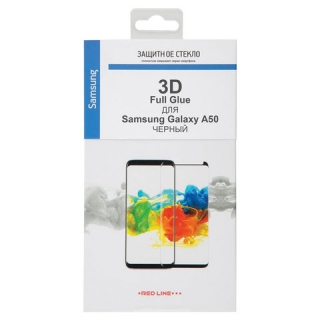Защитное стекло для Samsung Galaxy A50 Full Screen (3D) Full Glue, Red Line, черный, УТ000017413