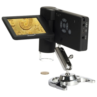 Микроскоп цифровой Levenhuk DTX 500 Mobi, 20-500 кратный, 3 ЖК-монитор, камера 5 Мп, microSD, портативный, 61023