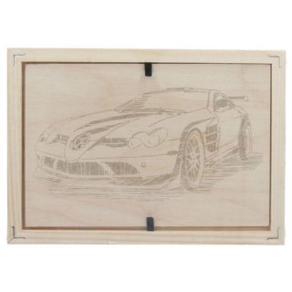 Доска для выжигания в рамке Спорткар, основа из фанеры, рамка 10х15 см, LORI, Вр-059