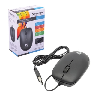Мышь проводная Defender Datum MM-010, USB, 2 кнопки + 1 колесо-кнопка, оптическая, черная, 52010