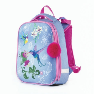Ранец Brauberg Premium, 2 отделения, с брелоком, для девочек, Колибри, 38х29х18 см, 227821