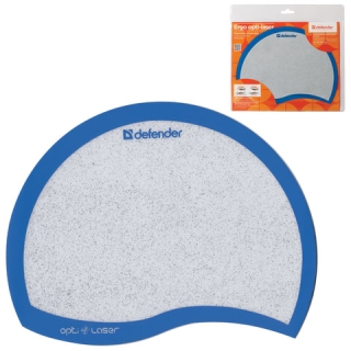 Коврик для мыши Defender Ergo opti-laser, спвх+полиуритан, 215х165х1,2 мм, синий, 50513