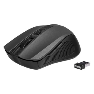 Мышь беспроводная Sven RX-345, 5 кнопок + 1 колесо-кнопка, оптическая, серая, SV-014186