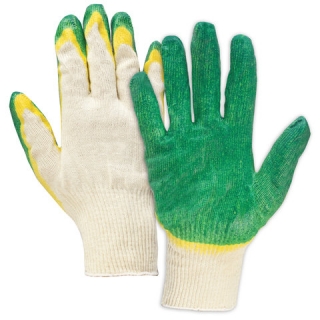 Перчатки хлопчатобумажные, Комплект 5 пар, 13 класс, 40-42 100 текс, двойной латексный облив, Лайма Люкс, 605349