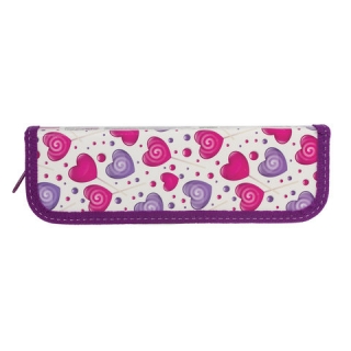 Пенал Юнландия, 1 отделение, ламинированный картон, 19х7 см, Сердечки, 228244