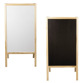 Доска-штендер двусторонняя для мела и магнитно-маркерная (54х109 см), Черная/Белая, Staff, 236889