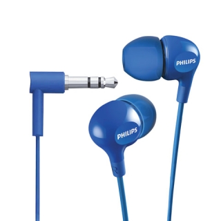 Наушники PHILIPS SHE3550BL/00, проводные, 1,2 м, стерео, вкладыши, голубые, SHE3550BL/00