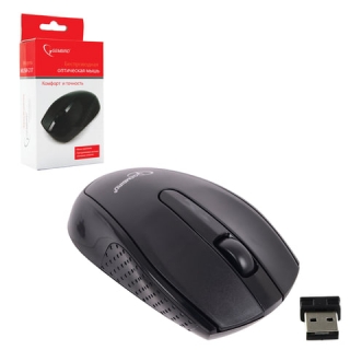 Мышь беспроводная оптическая Gembird MUSW-217, 1000 dpi, 3 кнопки + 1 колесо, черная