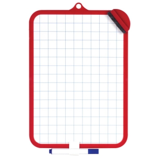Доска для рисования двусторонняя с маркером и губкой (185х260 мм), Клетка, подвес, Пифагор, 236897