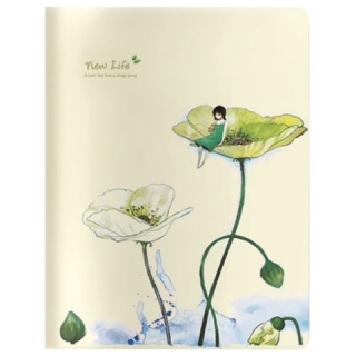 Тетрадь Евро А5 40 л. BV сшивка, клетка, Soft Touch, бежевая бумага 70 г/м, DREAMING ELF, 7-40-243