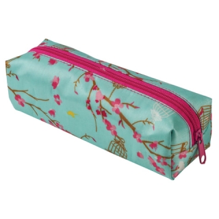 Пенал-косметичка, полиэстер с пропиткой, 'Сакура', голубой, 20х6х5 см, К-21