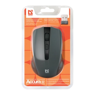 Мышь беспроводная Defender Accura MM-935, 3 кнопки + 1 колесо-кнопка, оптическая, серая, 52936