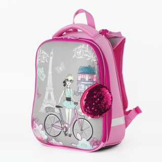 Ранец Brauberg Premium, 2 отделения, с брелоком, для девочек, Париж, 38х29х18 см, 227813
