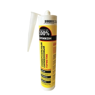 Герметик Ремонт на 100%, силиконовый, универсальный, бесцветный, картридж под пистолет, объем 260 мл, H1619