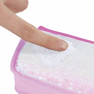 Пенал-косметичка Юнландия, 2 отделения, полиэстер, пайетки, Русалка, розовый, 21х6х9, 228975