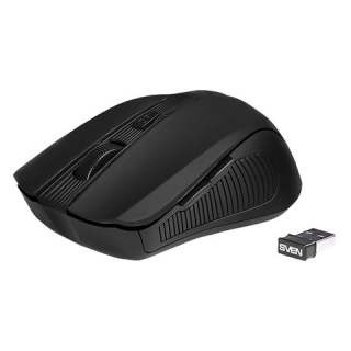 Мышь беспроводная Sven RX-345, 5 кнопок + 1 колесо-кнопка, оптическая, черная, SV-014148