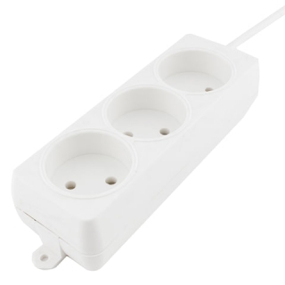 Удлинитель Гарнизон, 3 розетки без заземления, 3 м, 2х0,75 мм, 2200 Вт, белый, EL-NL3-W-3
