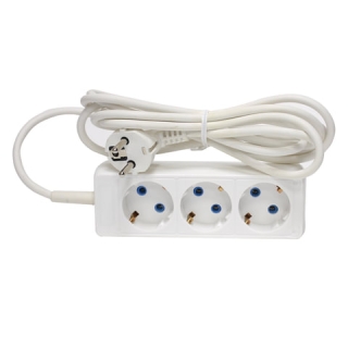 Удлинитель Радист Премиум Р16-012, 3 розетки с заземлением, 5 м, 3х0,75 мм, 1300 Вт, белый, 1014