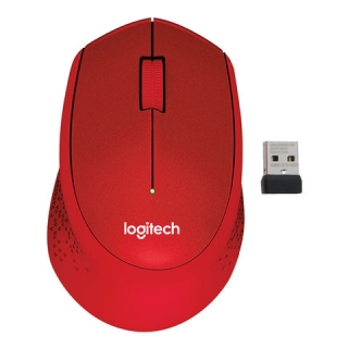 Мышь беспроводная Logitech M330, 2 кнопки+1 колесо-кнопка, оптическая, красная, 910-004911