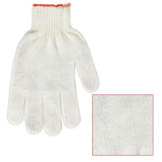 Перчатки хлопчатобумажные, Комплект 5 пар, 7,5 класс, 36-38 г, 166 текс, без ПВХ, Лайма стандарт, белые, 600804