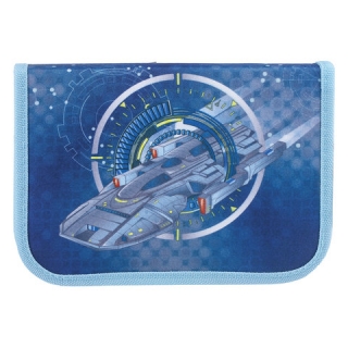 Пенал Tiger Family (Тайгер), 1 отделение, откидная планка, Звездолет, 20х14х4 см, TGNQ18-B10E
