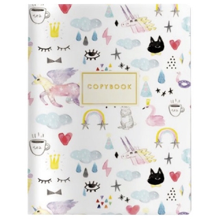 Тетрадь Евро А5 40 листов Bruno Visconti сшивка, клетка, Soft Touch, фольга, бежевая бумага 70 г/м, Волшебство, 7-40-121