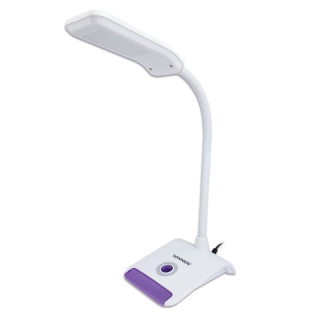 Светильник настольный Sonnen OU-147, на подставке, Светодиодный, 5 Вт, белый/фиолетовый, 236672