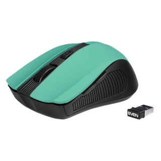 Мышь беспроводная Sven RX-345, 5 кнопок + 1 колесо-кнопка, оптическая, бирюзовая, SV-014193