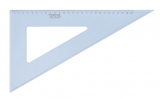 Угольник Mars 60/30, 32 см, пластик, прозрачный голубой