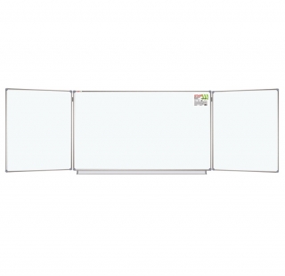 Доска магнитно-маркерная 3-х элементная 100х150/300 см, 5 рабочих поверхностей, белая, STAFF, 238010