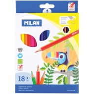 Карандаши Milan "211", 18цв., заточен., картон, европодвес